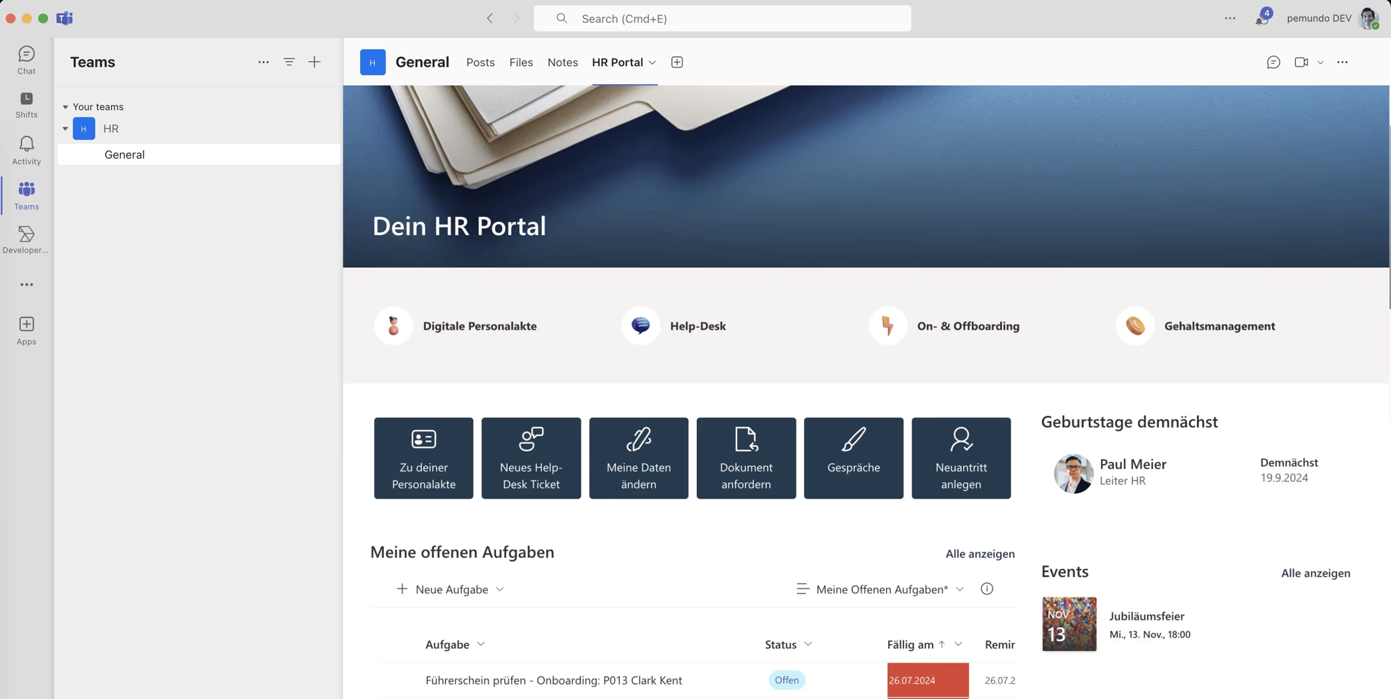 Ihre HR-Plattform in Microsoft Teams Ihre HR-Plattform in Microsoft Teams