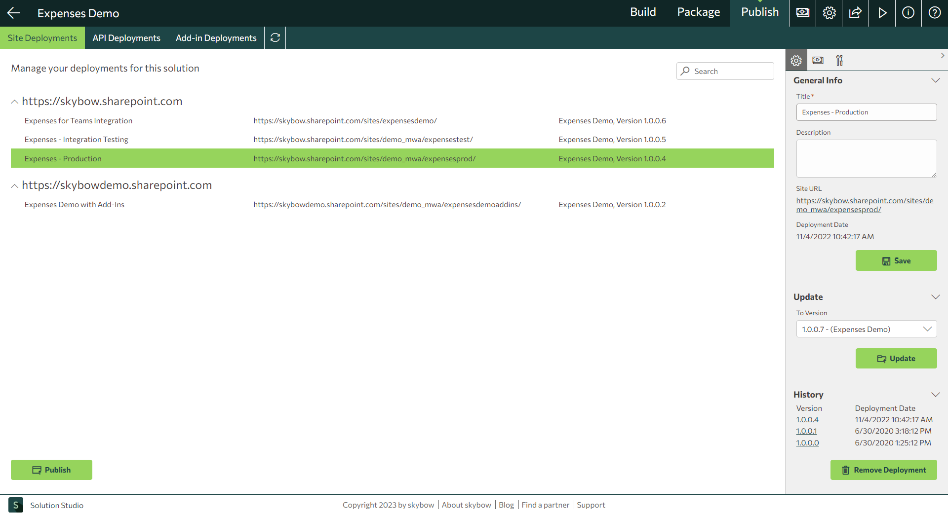 Solution Studio - Deployments Solution Studio - Deployments